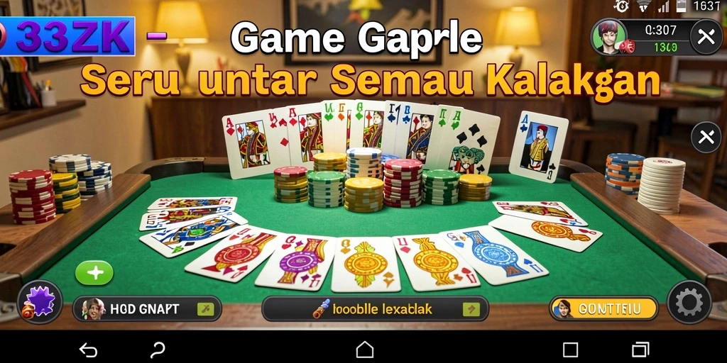 Tampilan antarmuka permainan Gaple yang menarik di 33ZK.