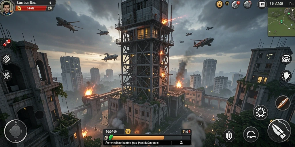 Tangkapan layar menampilkan aksi intens di game Tower Defense.