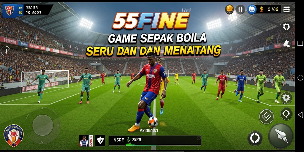 Tampilan aksi menarik dalam gameplay sepak bola 55FIVE.