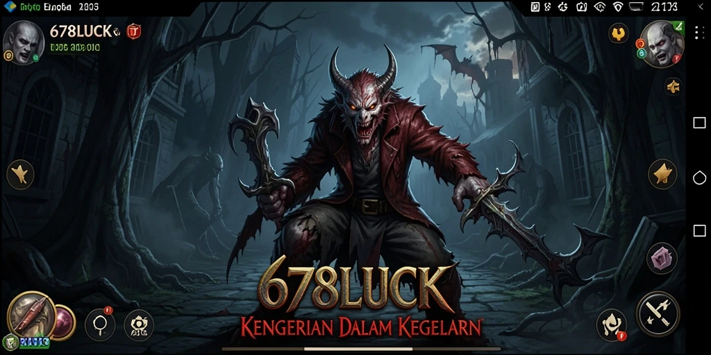 Screenshot menampilkan momen menyeramkan dalam gameplay 678LUCK.