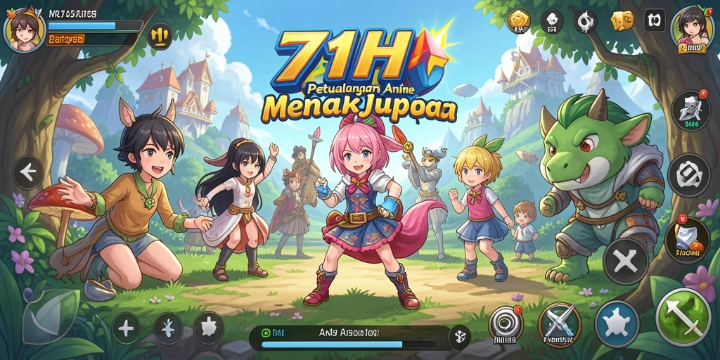Tampilan gameplay 71H dengan karakter anime yang dinamis.