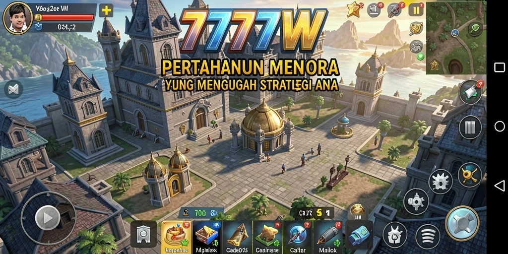 Tampilan gameplay mendebarkan di 7777W Tower Defense.