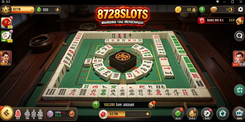 Tangkapan layar permainan 8728SLOTS dengan tampilan papan Mahjong yang menarik.