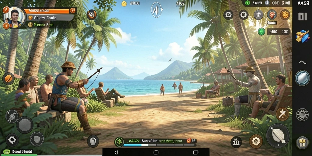 Tampilan gameplay AA62 yang mengasyikkan dan penuh warna.