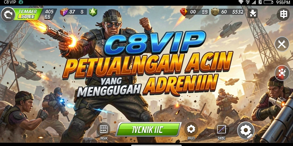 Screenshot C8VIP yang menampilkan aksi seru dalam permainan.