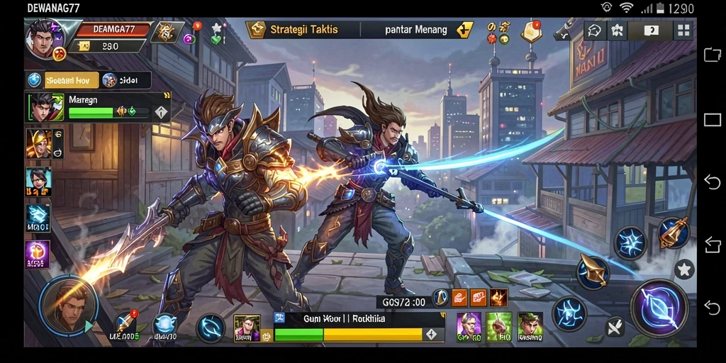 Screenshot gameplay DEWANAGA77 dengan aksi strategi yang mendebarkan.