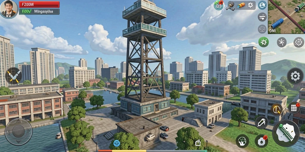Screenshot menampilkan gameplay menara yang strategis dan menarik dari F200M.