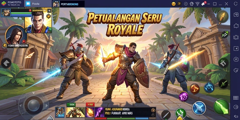 Gameplay intens FOMOTOTO dalam aksi Battle Royale.