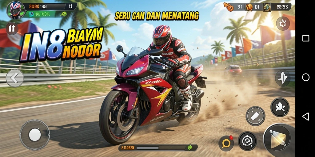 Gameplay seru IN88 dengan balapan motor yang menegangkan.