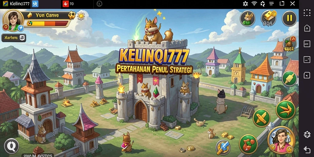 Tangkapan layar KELINCI777 menunjukkan strategi Tower Defense yang intens.