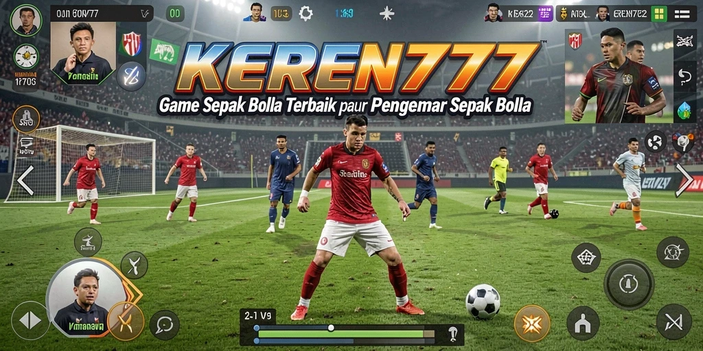 Tampilan gameplay KEREN777 yang mendebarkan di lapangan sepak bola.