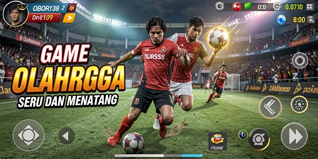 Tampilan gameplay seru OBOR138 yang menampilkan berbagai olahraga.