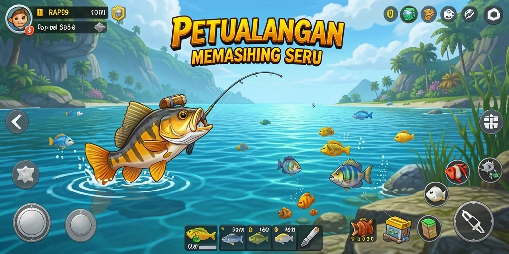 Tampilan gameplay RAP89 yang menampilkan momen memancing yang mendebarkan.