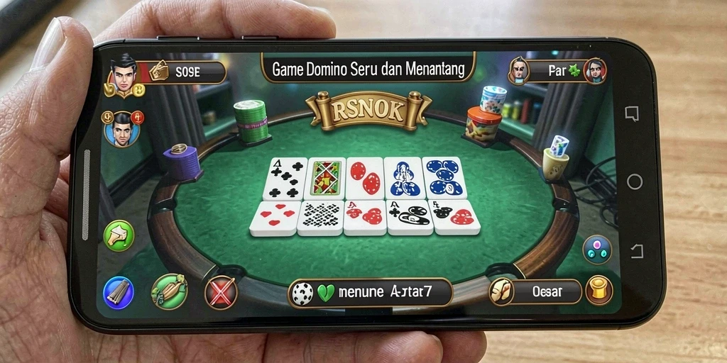 Tampilan gameplay seru dari game Domino RSNOK yang menantang.