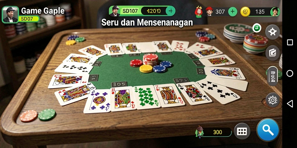 Tampilan gameplay Gaple yang seru dan penuh strategi.
