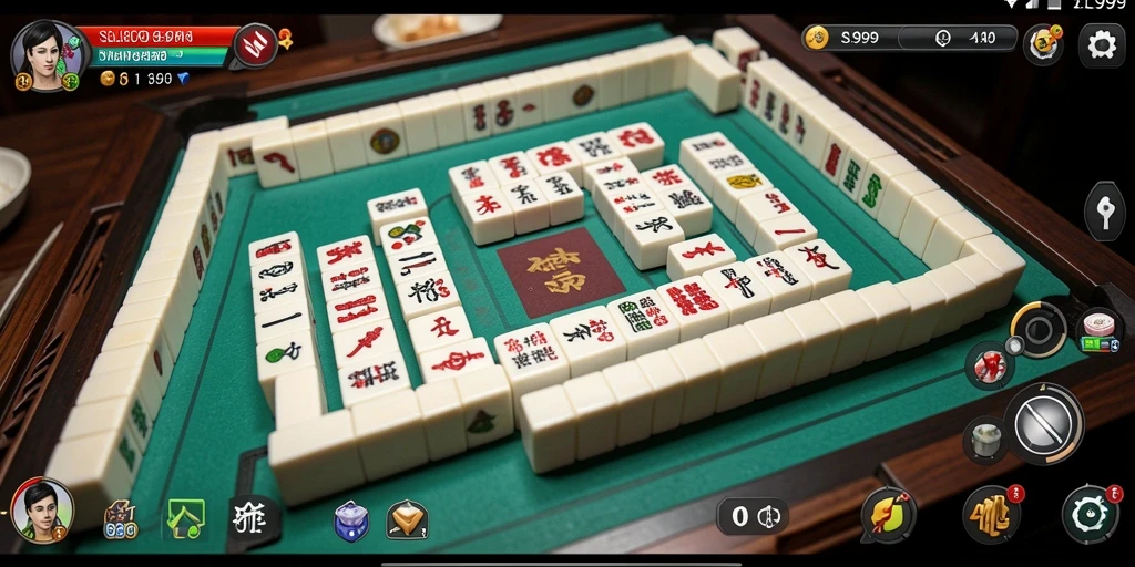 Screenshot gameplay SL999 yang menunjukkan kecermatan menyusun ubin Mahjong.