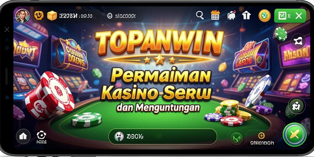 Screenshot gameplay TOPANWIN menampilkan suasana kasino yang nyata dan mengasyikkan.