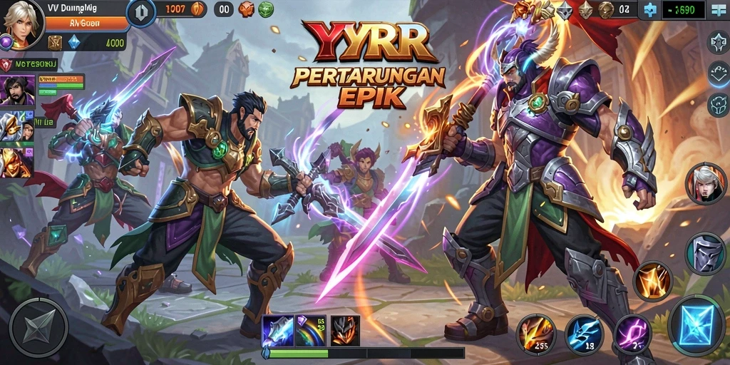 Gameplay seru dan menegangkan dari YYRR saat pertarungan berlangsung.